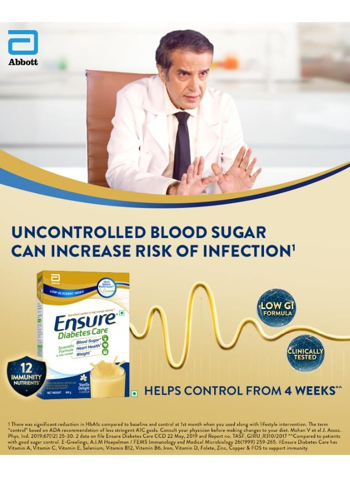 انشور رعاية مرضى السكري - تغذية للمساعدة في التحكم بمستويات السكر في الدم - 200 غرام (بنكهة الفانيليا) - Image 3